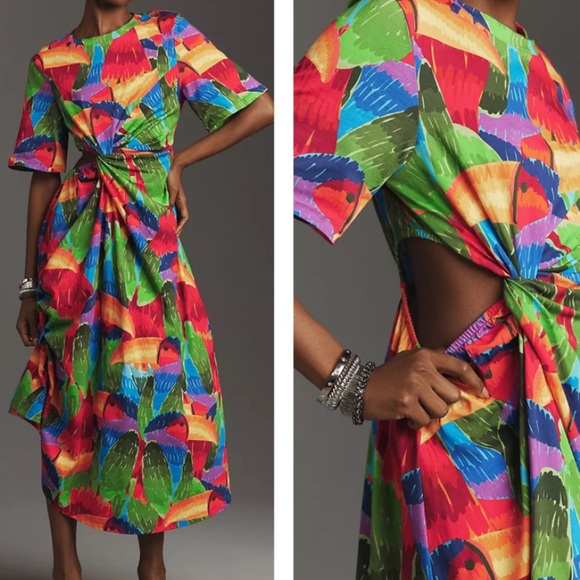 FARM Rio Dresses & Skirts - NWT FARM Rio Short Sleeve Cut Out Midi Dress